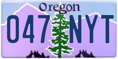 OR license plate 047NYT