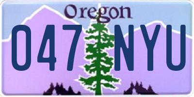 OR license plate 047NYU