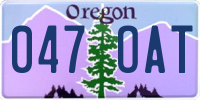 OR license plate 047OAT