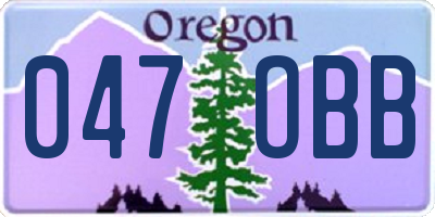 OR license plate 047OBB