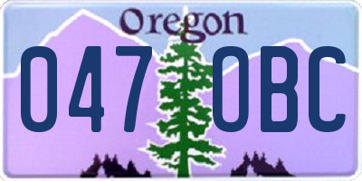 OR license plate 047OBC