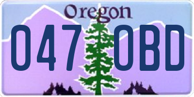 OR license plate 047OBD