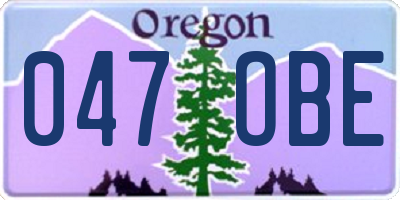 OR license plate 047OBE