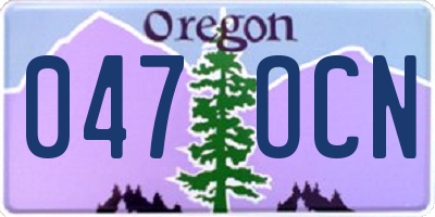 OR license plate 047OCN