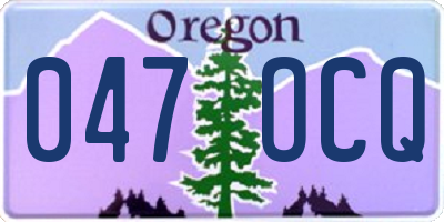 OR license plate 047OCQ