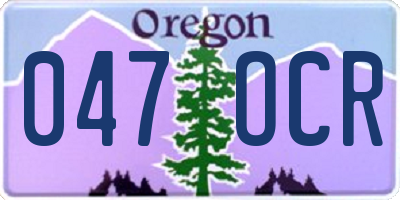 OR license plate 047OCR