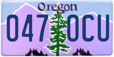 OR license plate 047OCU