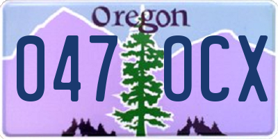 OR license plate 047OCX