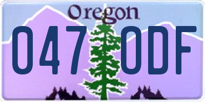 OR license plate 047ODF