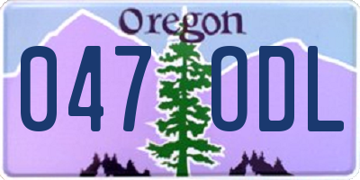 OR license plate 047ODL