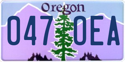 OR license plate 047OEA