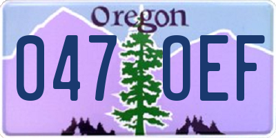 OR license plate 047OEF