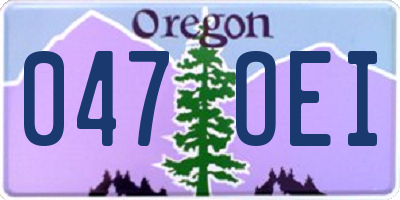 OR license plate 047OEI