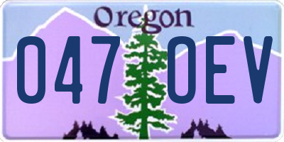 OR license plate 047OEV