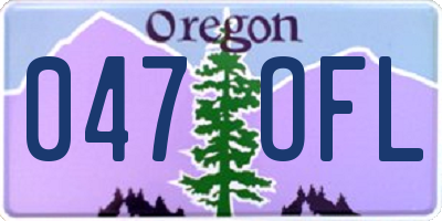 OR license plate 047OFL