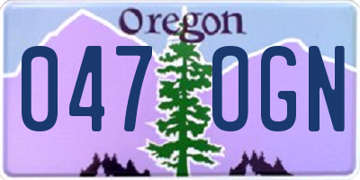OR license plate 047OGN