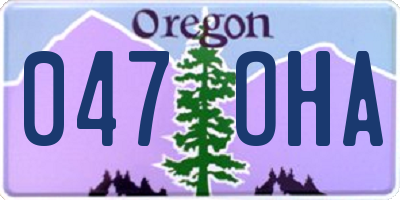 OR license plate 047OHA