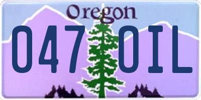 OR license plate 047OIL