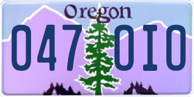 OR license plate 047OIO