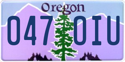 OR license plate 047OIU