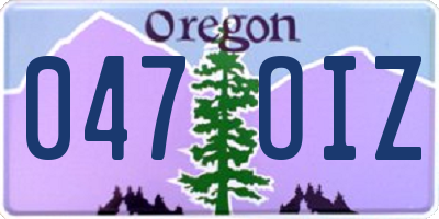 OR license plate 047OIZ