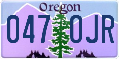 OR license plate 047OJR