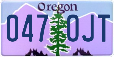 OR license plate 047OJT