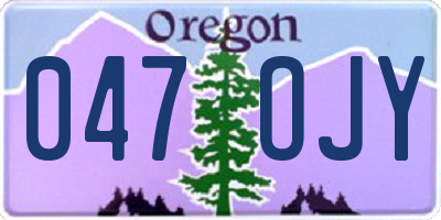 OR license plate 047OJY