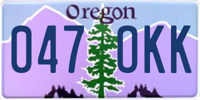 OR license plate 047OKK