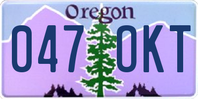 OR license plate 047OKT