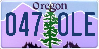 OR license plate 047OLE