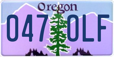 OR license plate 047OLF