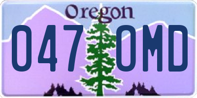 OR license plate 047OMD