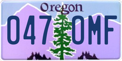 OR license plate 047OMF