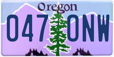 OR license plate 047ONW