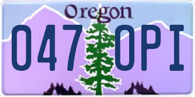 OR license plate 047OPI