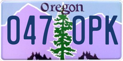OR license plate 047OPK