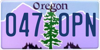 OR license plate 047OPN