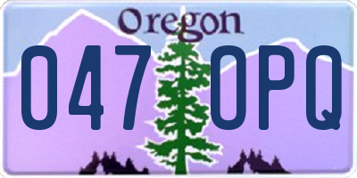 OR license plate 047OPQ