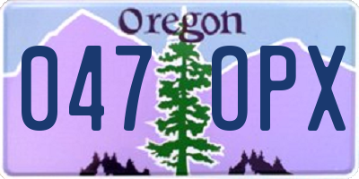 OR license plate 047OPX