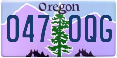 OR license plate 047OQG