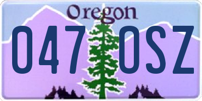 OR license plate 047OSZ