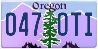 OR license plate 047OTI