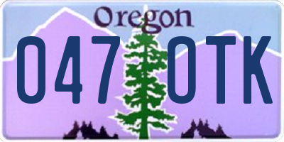 OR license plate 047OTK