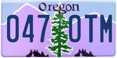 OR license plate 047OTM