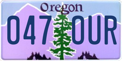 OR license plate 047OUR