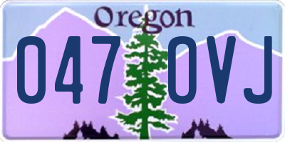 OR license plate 047OVJ