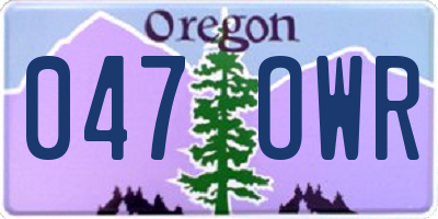 OR license plate 047OWR