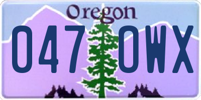 OR license plate 047OWX