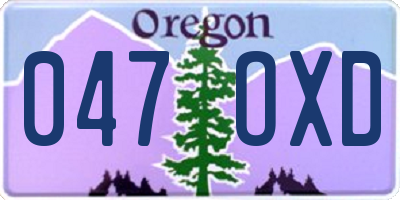 OR license plate 047OXD